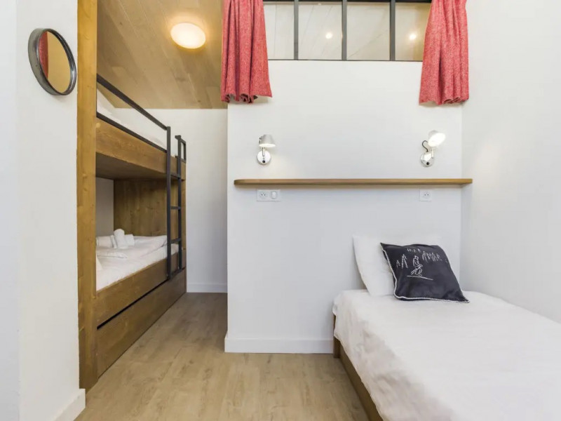 Chambre 2 , lit gigogne et lit superposé location-appartement-hauts de val claret-ski-tignes